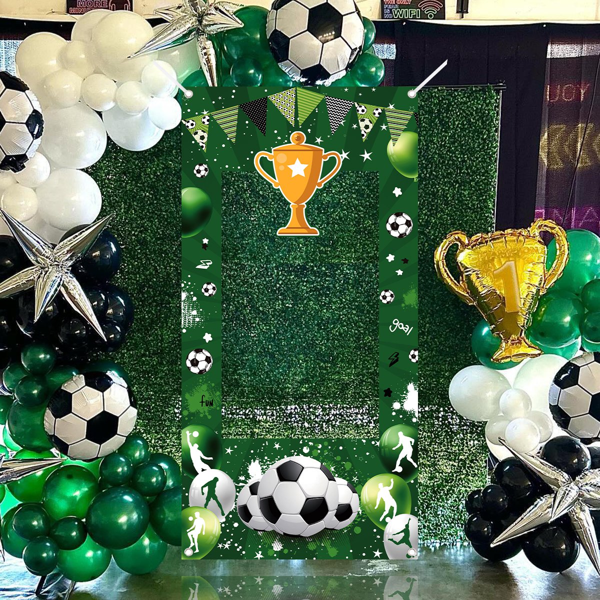 1pc Green Soccer Decorative Ph - Photo Booth Frame avaliação e preço