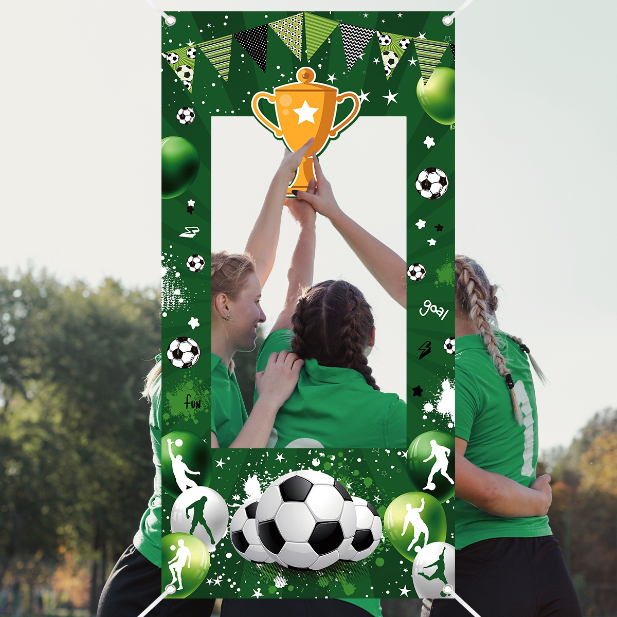 1pc Green Soccer Decorative Ph - Photo Booth Frame avaliação e preço