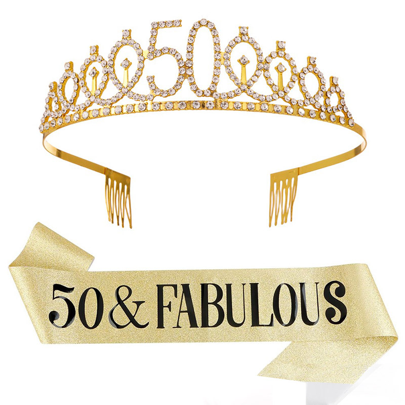 30- 50th  Birthday Anniversary - Birthday Sash Glitter avaliação e preço