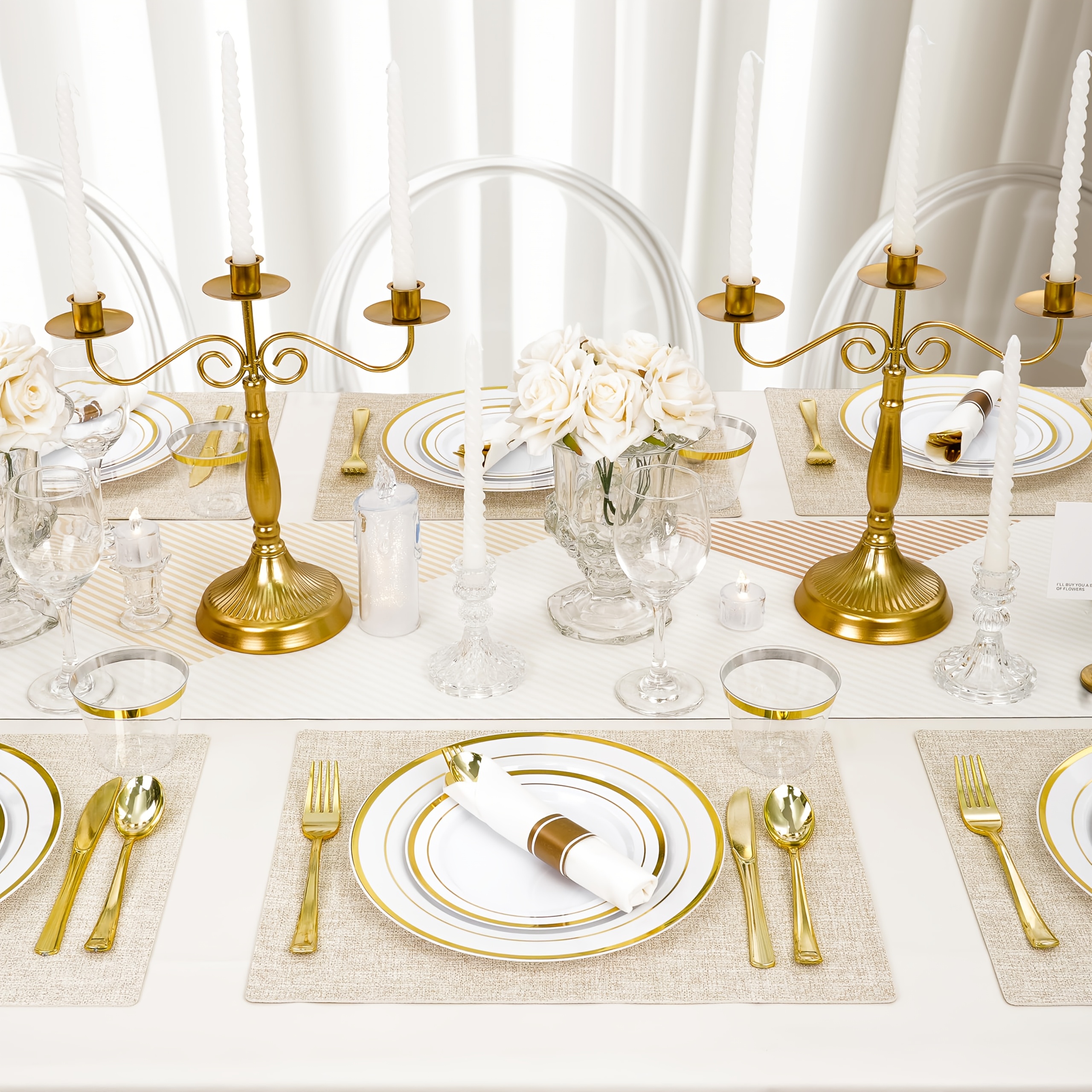 700-Piece Elegant Golden-Trimm - Napkin Folding Set avaliação e preço
