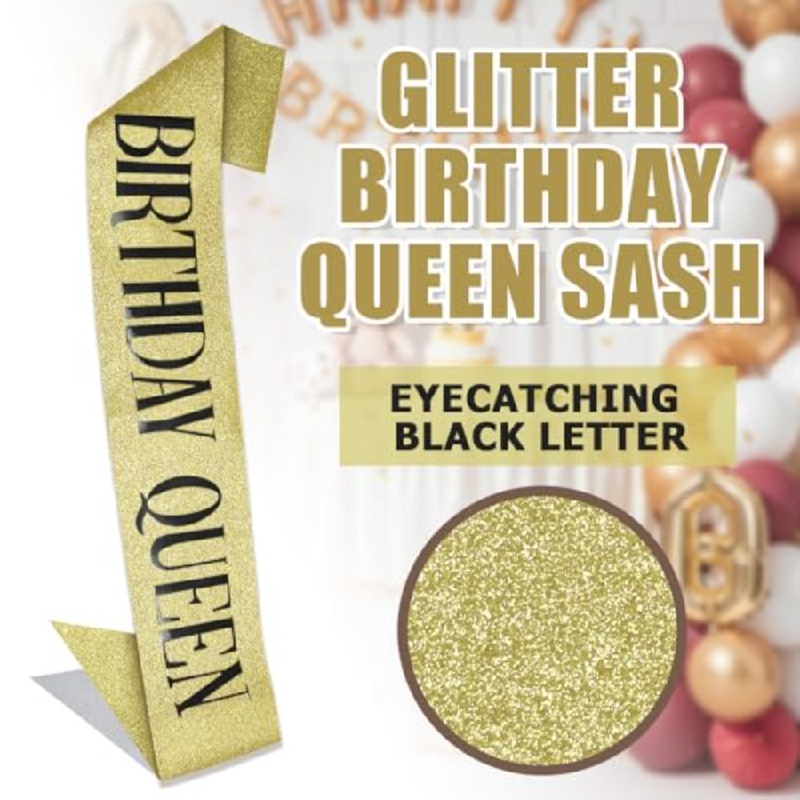 Birthday Queen Sash Glitter Go - Birthday Sash Glitter avaliação e preço
