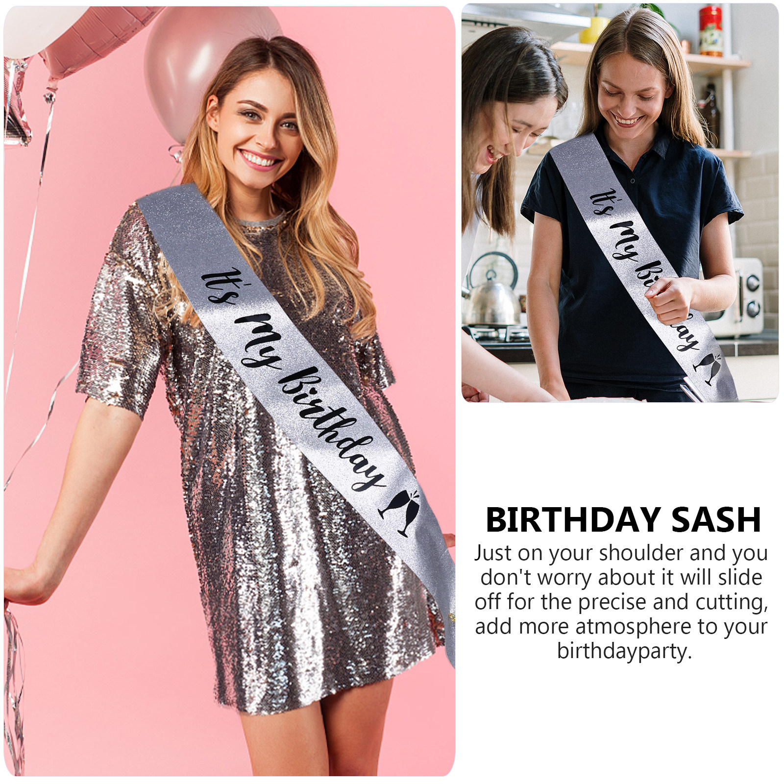 1Pcs Glitter Cloth Birthday Pa - Birthday Sash Glitter avaliação e preço