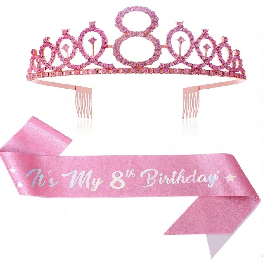 Glitter Birthday Crown Sash Wo - Birthday Sash Glitter avaliação e preço