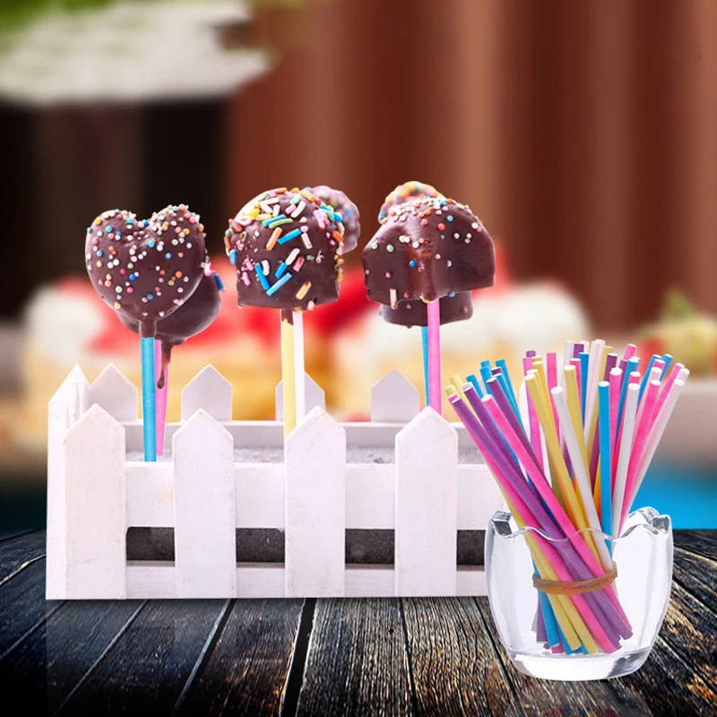 100Pcs/Lot Paper Lollipop Stic - Paper Straw Color avaliação e preço