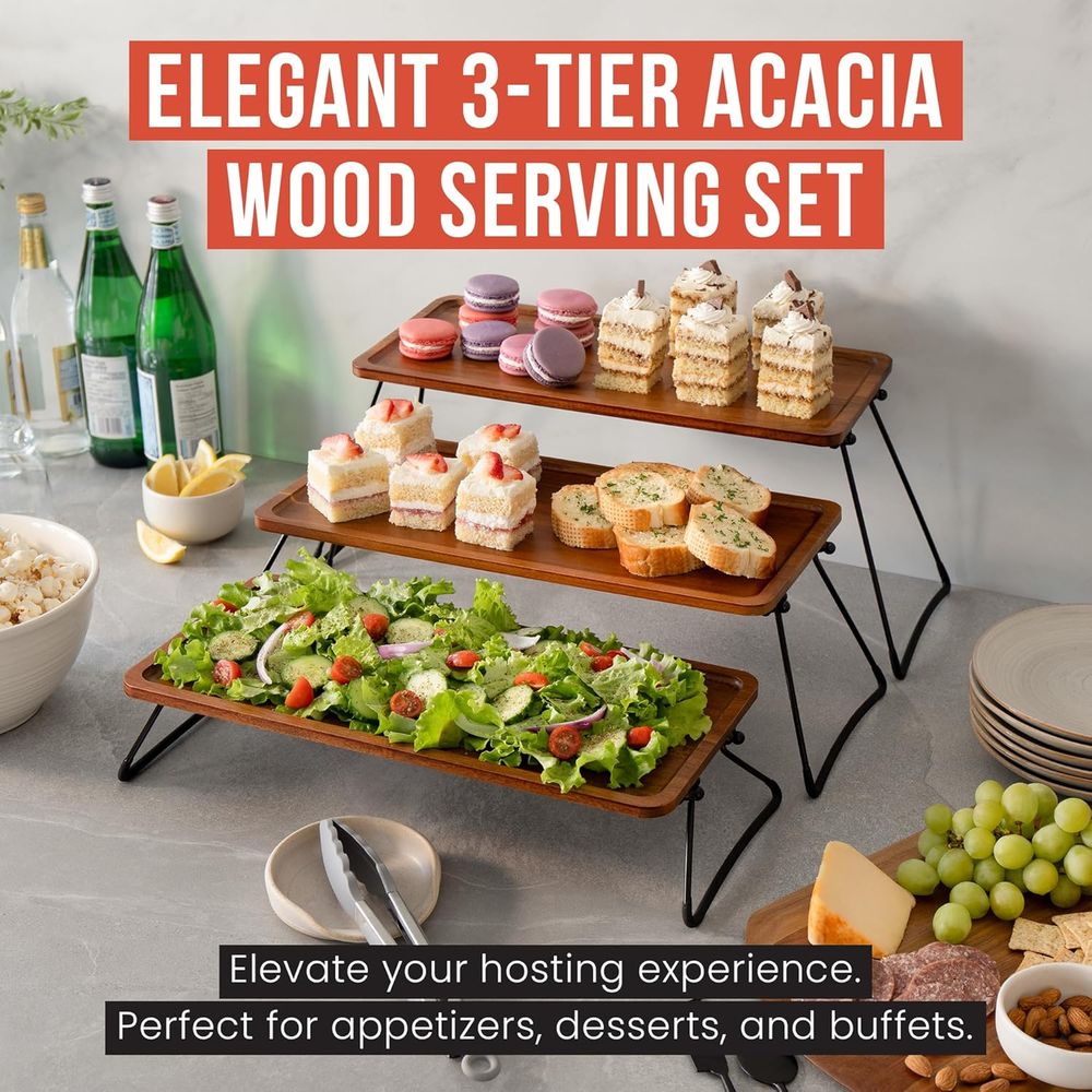 3 Tiered Serving Trays & Platt - Cupcake Stand Tier avaliação e preço