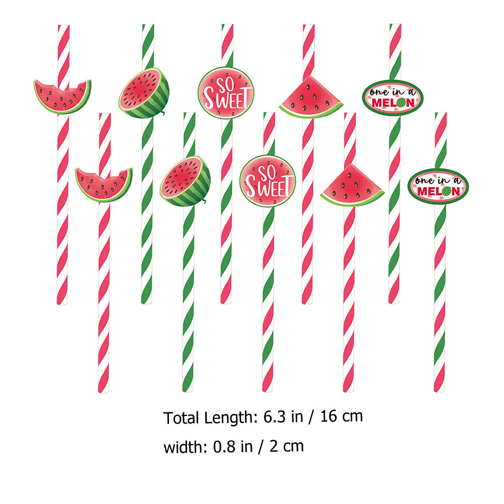 40Pcs Watermelon Disposable Pa - Paper Straw Color avaliação e preço
