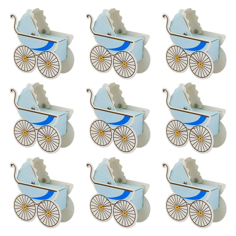 15Pcs Cute Baby Carriage Shape - Event Party Box avaliação e preço
