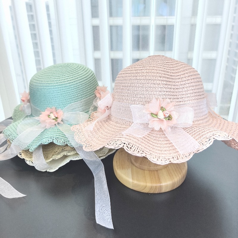 Girls 2pcs Straw Hat Solid Col - Paper Straw Color avaliação e preço